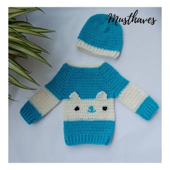 Baby sweater and hat