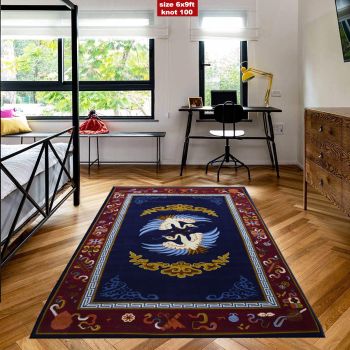 Hand knotted carpet-Eagle design rug