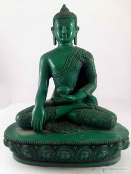 Resin Statue of Shakyamuni Buddha Green