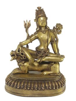 Mater Piece Tibetan Statue of Lion Lokesvara , Bronze Finishing