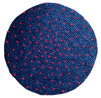 Navy Blue Color  100 Cm x 100 Cm Round Felt Ball Carpet For Home/Office