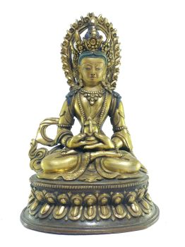  Old Stock , Tibetan Statue of Aparmita, Patly Gold Plated and Painted Face , Last Piece