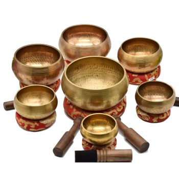 Handmade Beaten Chakra Healing Handcrafted for sound healing, 7 pcs Set