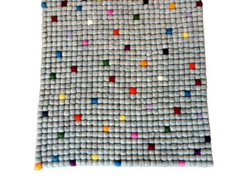 Grey With Multy Color 60 Cm x 180 Cm Felt Ball Carpet for Home/Office/Yoga Mat