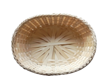 Compact Hand-woven Bamboo Basket 30 cm x 23 cm x 8 cm