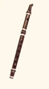 Brown Tip Wooden Carved Flute  