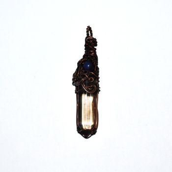 Handmade Copper Wire Woven Crystal Stone Locket Pendant  
