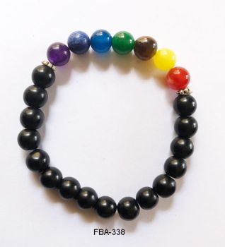 Handmade Good & Positive Vibe 7 Chakra Stone Onyx Stone Bracelet