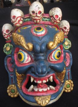 Tibetan Nepali Buddhist Dancing Wooden Mask
