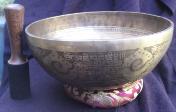 11 inch Master Quality long Vibrating Sound A# Note Tibetan Singing Bowl, Nepal