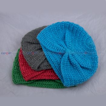 Hand Crochet Bardhaman Wool Baby Turban Cap (0-12 months)