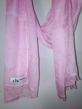 Linen Scarf | Pink Color | Handwoven | Lint-free | Soft Quality | Unisex | Both suitable for Summer and Winter | Breathable