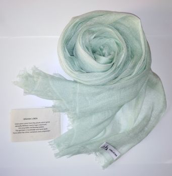 Linen Scarf | Light Green Color | Handwoven | Lint-free | Soft Quality | Unisex | Both suitable for Summer and Winter | Breathable