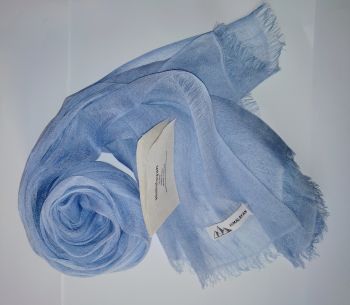 Linen Scarf | Sky Blue Color | Handwoven | Lint-free | Soft Quality | Unisex | Both suitable for Summer and Winter | Breathable