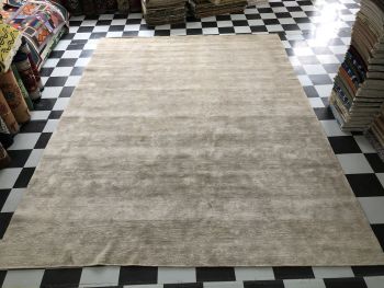 Nepali Handknotted Plain Area Rug (9ftx12ft) **FREE SHIPPING**