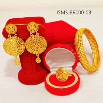 Set of Ram Leela Earring, Bangle and Ring (ISMSJBR000103)