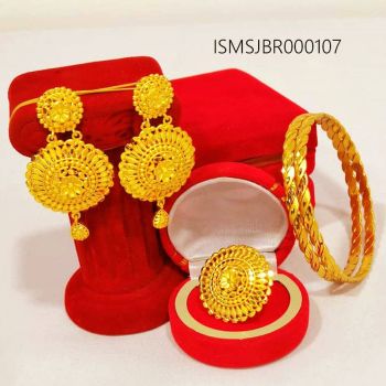 Set of Ram Leela Earring, Bangle and Ring (ISMSJBR000107)