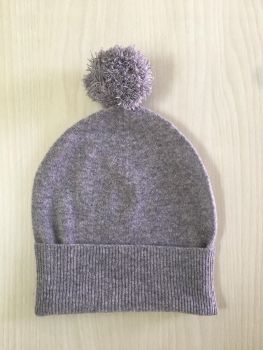 Pure  Cashmere  Jersey  knit  cap with  pom pom   Hand made  in Nepal 