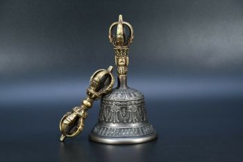Used but Antique Tibetan Mantra Vajra Bell for Meditation