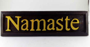 Wooden Namaste Wall Hanging - Painted