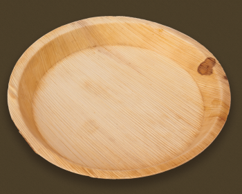 Standard Round Plate | 25 cm Diameter, 3 cm Depth | Areca Nut Palm Leaves | Light weighted | Durable | Bio-degradable | Disposable Plate | Fungus Proof | Portable