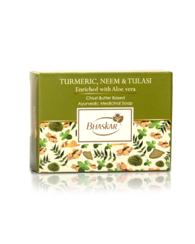 Turmeric Neem and Tulsi Chiuri Butter Based Herbal Ayurvedic Medicinal Soap