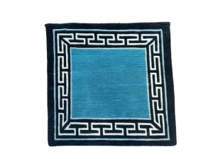Blue Color 61 Cm x 63 Cm Handknotted Nepali Carpet-Galaicha for Home/Office/Yoga Mat