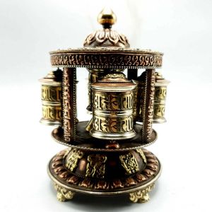 Five All Rotating Table Top Prayer Wheel Set with Mantra Inside