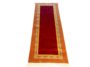 RH21 Red Color 62 Cm x 185 Cm 60 Knots Handknotted Nepali Carpet 