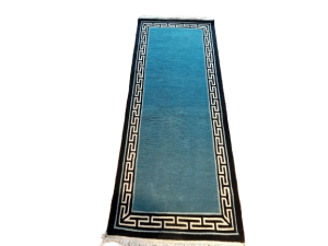 RH21 Blue Color 62 Cm x 185 Cm 60 Knots Handknotted Nepali Carpet-Galaicha