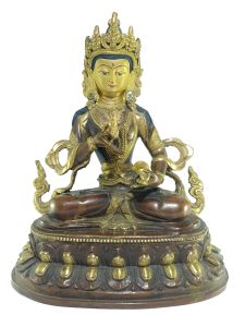  Old Stock , Tibetan Statue of Vajrasattva, Patly Gold Plated and Painted Face , Last Piece