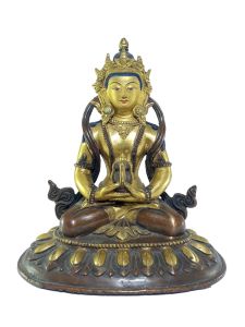  Old Stock , Tibetan Statue of Aparmita, Patly Gold Plated and Painted Face , Last Piece