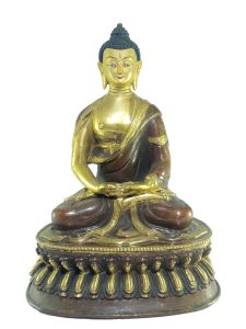  Old Stock , Tibetan Statue of Amitabha Buddha, Patly Gold Plated and Painted Face , Last Piece