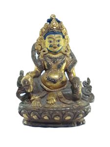  Old Stock , Tibetan Statue of Yellow Jambala , Patly Gold Plated and Painted Face , Last Piece