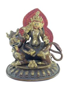  Old Stock , Tibetan Statue of White Jambala, Patly Gold Plated and Painted Face , Last Piece