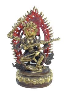  Old Stock , Tibetan Statue of Kurukulla, Partly Gold Plated Partly Gold Gilded , Painted Face , Last Piece 
