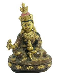  Old Stock Statue of Padmasambhava Partly Gold Plated , Painted Face Missing Katwanga 