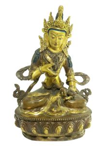  Old Stock Statue of Vajrasattva Partly Gold Plated , Painted Face, Last Piece 