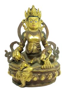  Old Stock Statue of Yellow Jambala Partly Gold Plated , Painted Face, Last Piece 