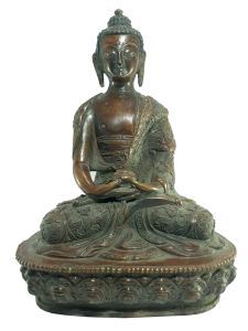  Old Stock Statue of Amitabha Buddha with Hand carving Oxidized , Last Piece 