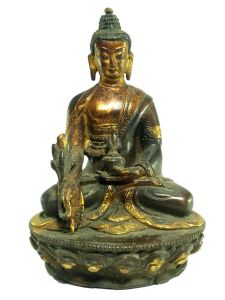  Old Stock Statue of Medicine Buddha Partly Gold Plated , Antique Finishing Last Piece 