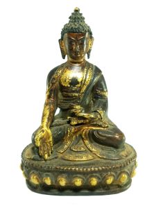  Old Stock Statue of Ratnasambhava Buddha Partly Gold Plated , Antique Finishing Last Piece 