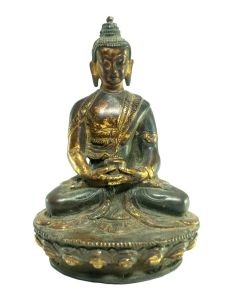  Old Stock Statue of Amitabha Buddha Partly Gold Plated , Antique Finishing Last Piece 