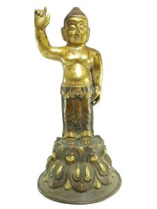  Old Stock Statue of Siddhartha Gautama, Baby buddha Partly Gold Plated , Last Piece 