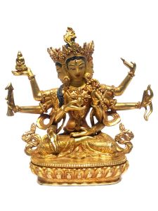  Monastery Quality Statue of Ushnisha Vijaya aka. Namgyalma , Full Gold Plated , Painted Face 