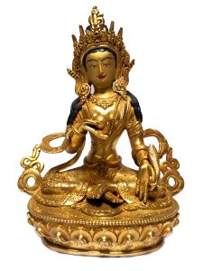  Monastery Quality Buddhist Statue of Mani Tara Full Fire Gold plated , Painted Face 