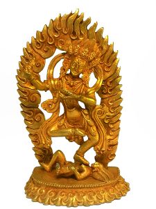 Nepali Small Statue Of Vajravarahi , Full Gold Plated 