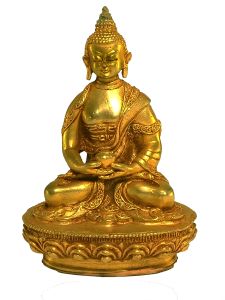 Nepali Small Statue Of Amitabha Buddha , Full Gold Plated 