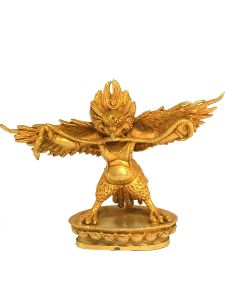 Nepali Small Statue Of Garuda , Full Gold Plated 