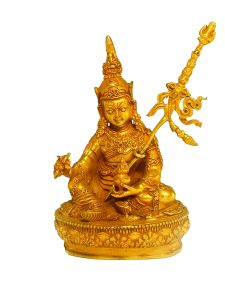 Nepali Small Statue Of Padmasambhava Full Gold Plated 